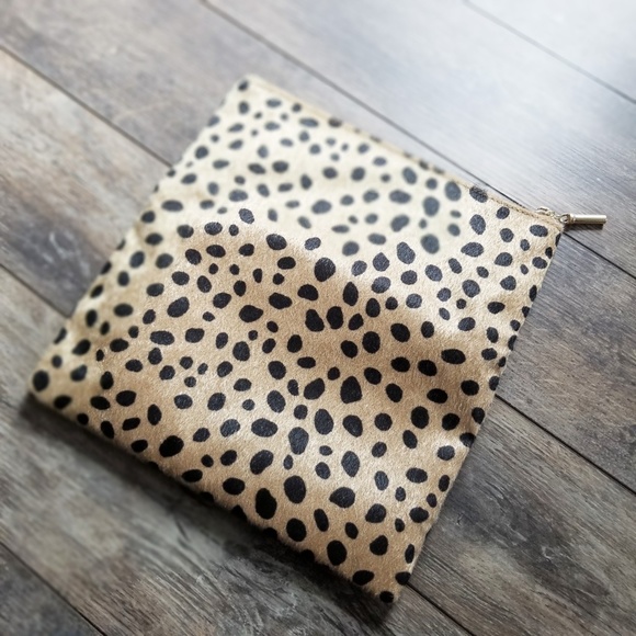 PRINCESS Faux Hide Cheetah Clutch Shoulder Bag - Picture 7 of 9